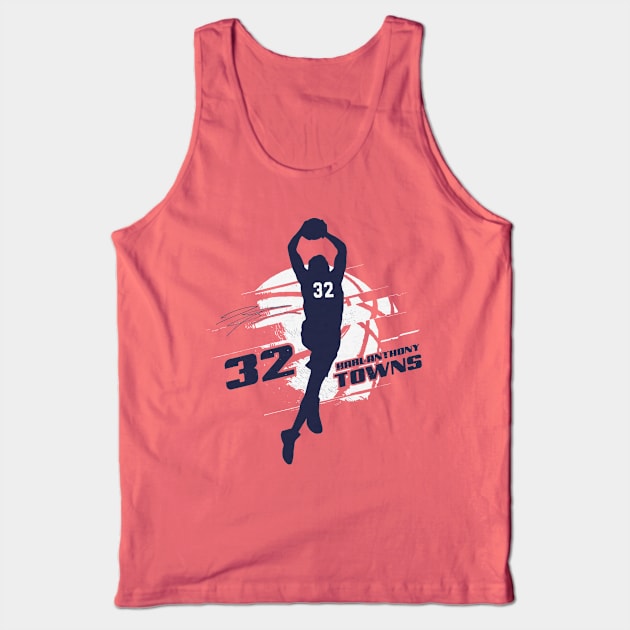 Karl-Anthony Towns Minnesota Silhouette Tank Top by danlintonpro